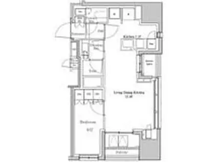 パークホームズ渋谷松濤(1LDK/3階)の間取り写真