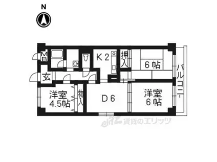 ロイヤル現代(3LDK/1階)の間取り写真