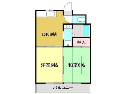 雷門ビル(2DK/3階)の間取り写真