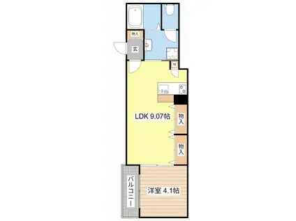 MOANI(1LDK/3階)の間取り写真