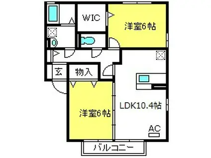 サンパティークA館(2LDK/1階)の間取り写真