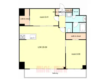 プレジオ西宮北口(2LDK/2階)の間取り写真