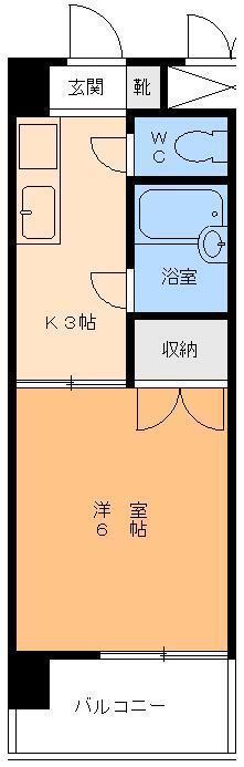 ガーデンハイツ緑町(1K/2階)の間取り写真