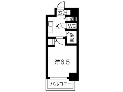 プレサンス金山グリーンパークス(1K/12階)の間取り写真