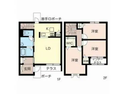 フルール・ド・スリジェ(3LDK/1階)の間取り写真