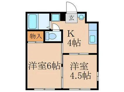 サンシャレイ下井草(2K/1階)の間取り写真