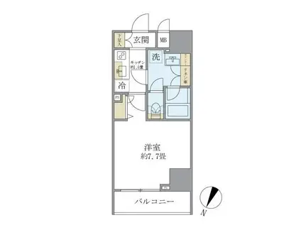 エレミ本蓮沼(1K/3階)の間取り写真