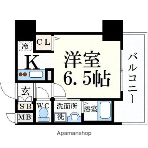 ララプレイス ザ・京橋ステラ(1K/4階)の間取り写真