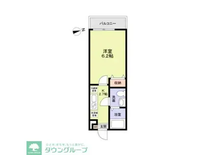 RAYS MATSUDO(1K/2階)の間取り写真