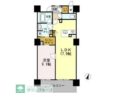 ロイヤルパークスERささしま サウス(1LDK/6階)の間取り写真