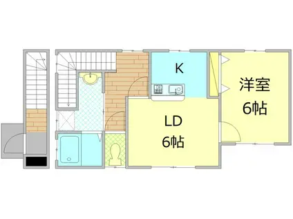 オレンジハウス(1LDK/2階)の間取り写真