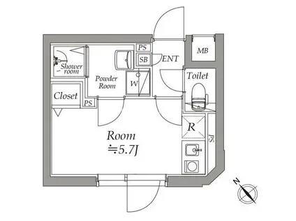 アトリオフラッツ野方(ワンルーム/4階)の間取り写真