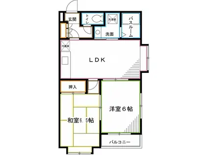 アーバンウッド(2LDK/4階)の間取り写真