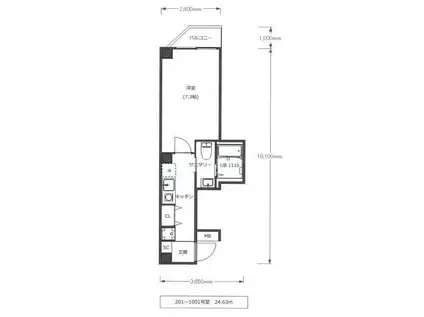 LOTSO京成立石(1K/10階)の間取り写真