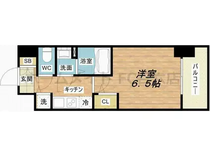 アドバンス大阪バレンシア(1K/8階)の間取り写真