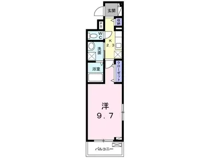 ネオ・ブライト君休(1K/3階)の間取り写真