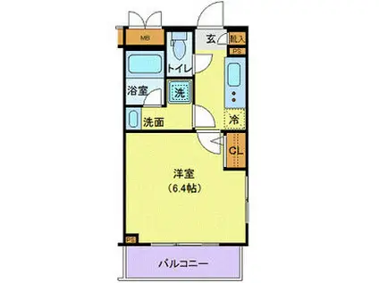 ジェノヴィア渋谷本町グリーンヴェール(1K/5階)の間取り写真