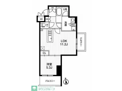 AR向島(1LDK/3階)の間取り写真