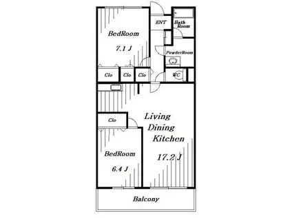 ラフィネ幕張本郷(2LDK/5階)の間取り写真