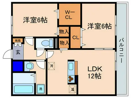 REED OTT´S II棟(2LDK/1階)の間取り写真