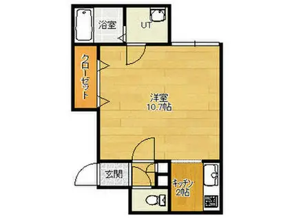 カーサ・ミラグロ(1K/4階)の間取り写真