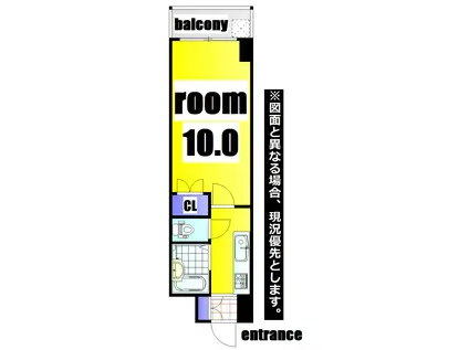 WINDS三萩野(1K/12階)の間取り写真