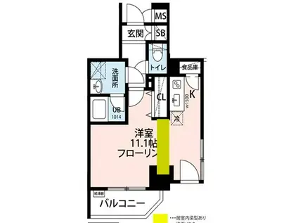 シンフォニー(ワンルーム/10階)の間取り写真