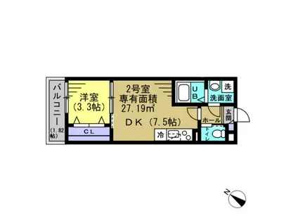 AJ幕張本郷ノースII(1DK/2階)の間取り写真