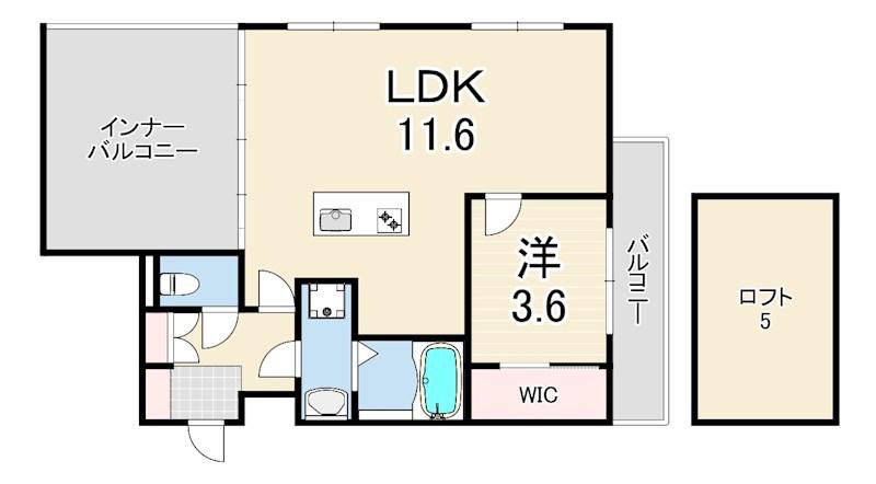 MICA ELENO(1LDK/2階)の間取り写真