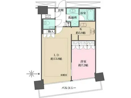 M.M.TOWERS FORESIS L(1LDK/19階)の間取り写真