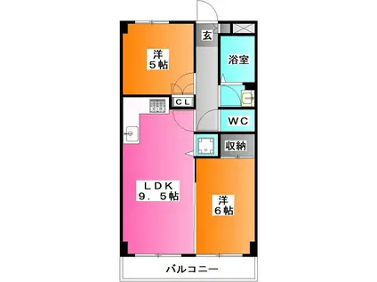 グレイス常盤台(2LDK/2階)の間取り写真