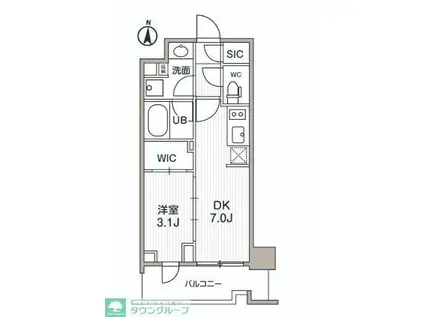 シーズンフラッツ両国サウス(1DK/6階)の間取り写真