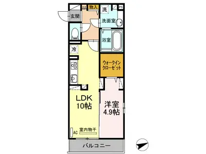 フロレゾン A棟(1LDK/3階)の間取り写真