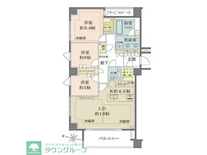 ザ・パークハウス千代田六番町(3LDK/8階)の間取り写真