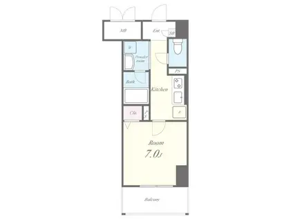 ヴェルドミール(1K/3階)の間取り写真