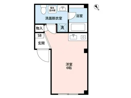 アクレスクレール南千住壱番館(ワンルーム/1階)の間取り写真