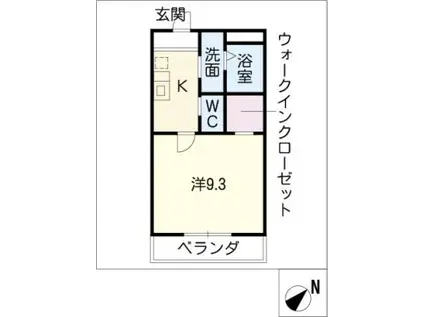 サンメゾン弘栄(1K/1階)の間取り写真