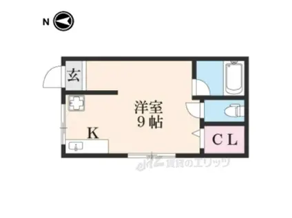 プロムナードハウス(ワンルーム/1階)の間取り写真