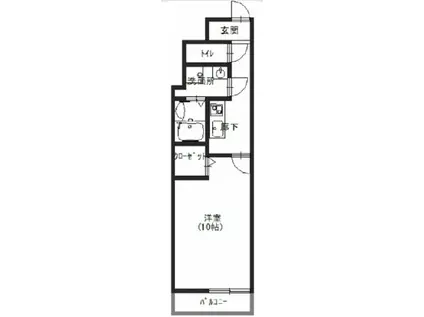 グローパレス湯里(1K/3階)の間取り写真