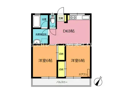 丸滝マンション(2DK/1階)の間取り写真