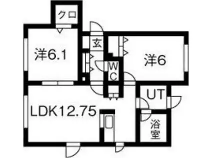 パークサイドセトルII(2LDK/2階)の間取り写真
