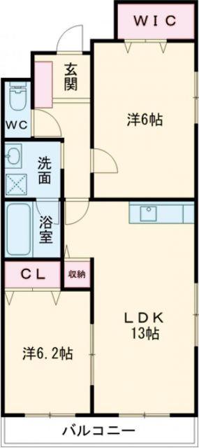 GRADO(2LDK/1階)の間取り写真