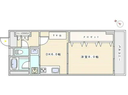 ハイネス文京本駒込(1DK/10階)の間取り写真
