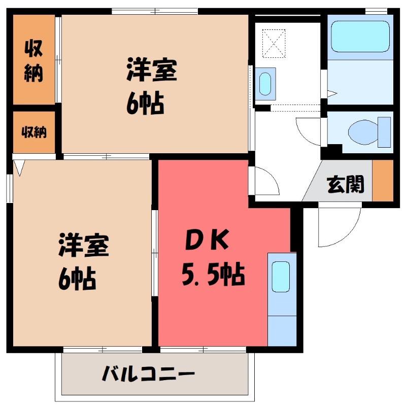 パミドール C(2K/1階)の間取り写真