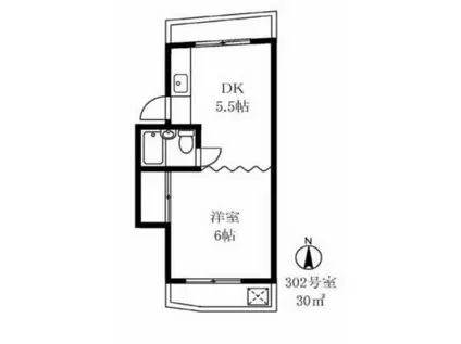 メゾンエーグレット(1DK/3階)の間取り写真