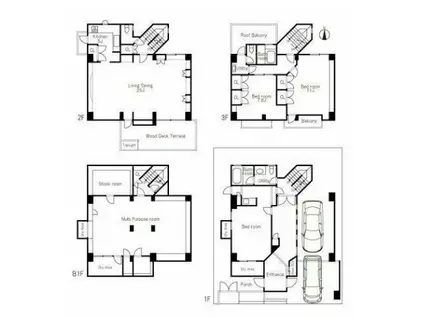 西麻布3丁目Bハウス(4LDK/B1階)の間取り写真