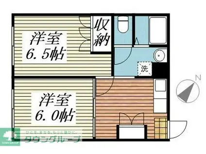 パレスむさし台(2DK/2階)の間取り写真