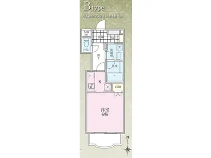 PLUSH GARDEN SPACE(ワンルーム/1階)の間取り写真