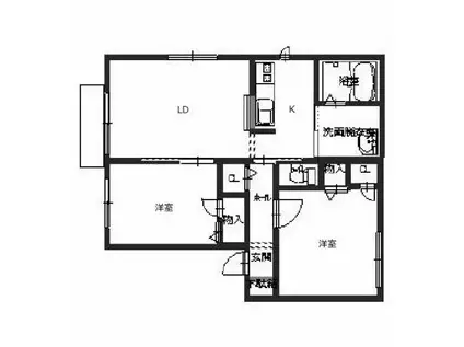 メゾン石川(2LDK/1階)の間取り写真