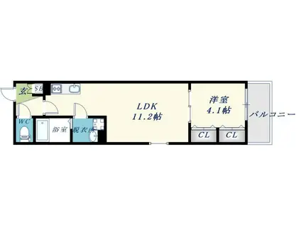 BADGETOMOIESTⅠ(1LDK/3階)の間取り写真